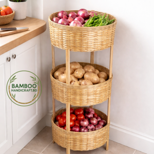 Bamboo basket rack 3 layer